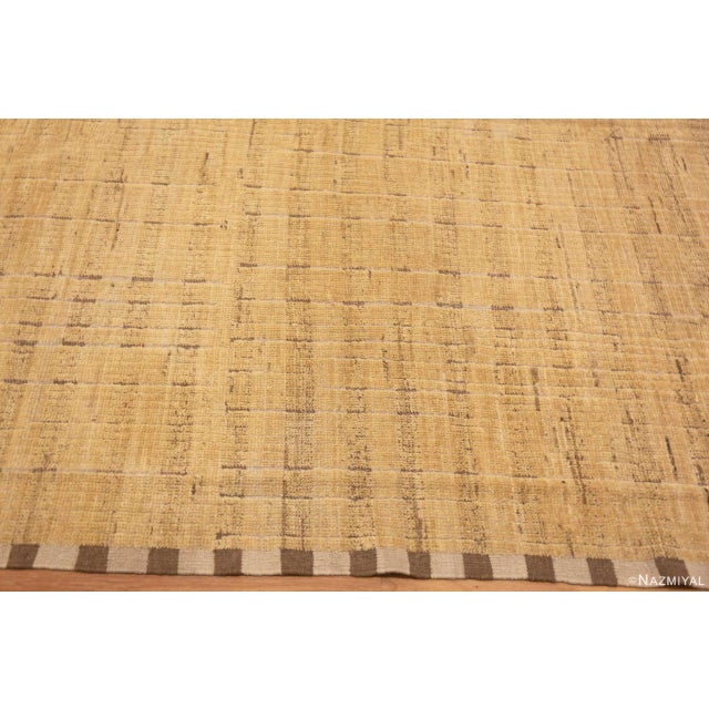 Nazmiyal Collection Warm Yellow Gold Color Abstract Tribal Geometric Design Modern Area Rug For Sale In New York - Image 6 of 7