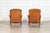 English Tan Leather Club Armchairs, 1920, Set of 2 For Sale - Image 6 of 17