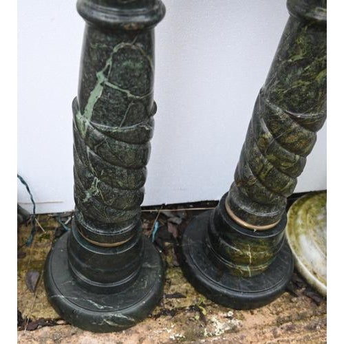 Italian Marble Pedestals, Set of 2 For Sale - Image 9 of 15