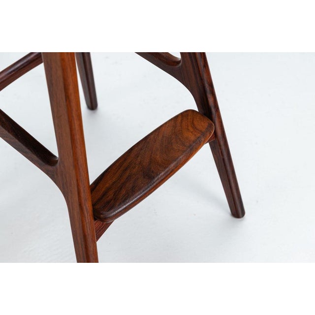 Animal Skin OD61 Bar Stools in Santos Rosewood by Erik Buck for Oddense, Denmark, 1965, Set of 3 For Sale - Image 7 of 12