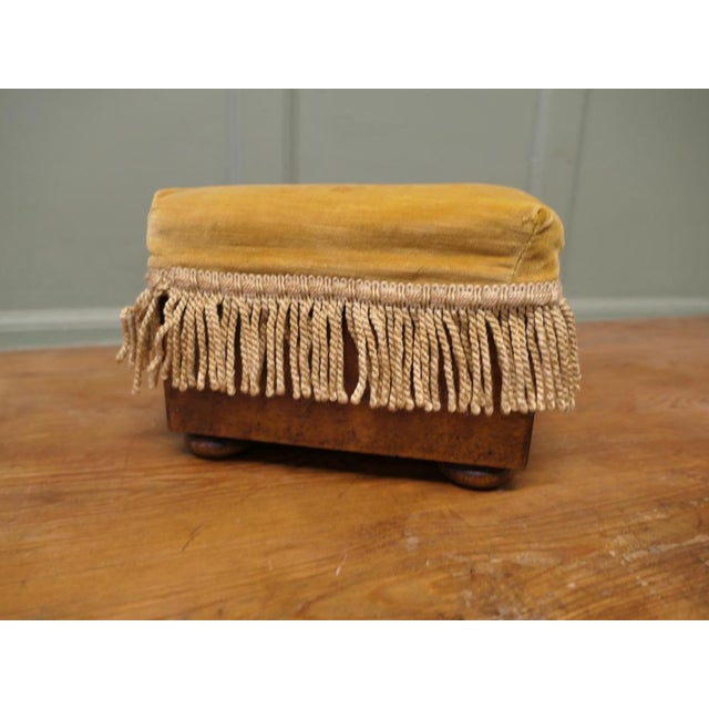 Victorian Mustard Velvet Ottoman For Sale - Image 6 of 8