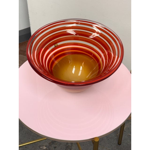 2000 - 2009 Waterford Evolution Collection Striped Art Glass Bowl For Sale - Image 5 of 12