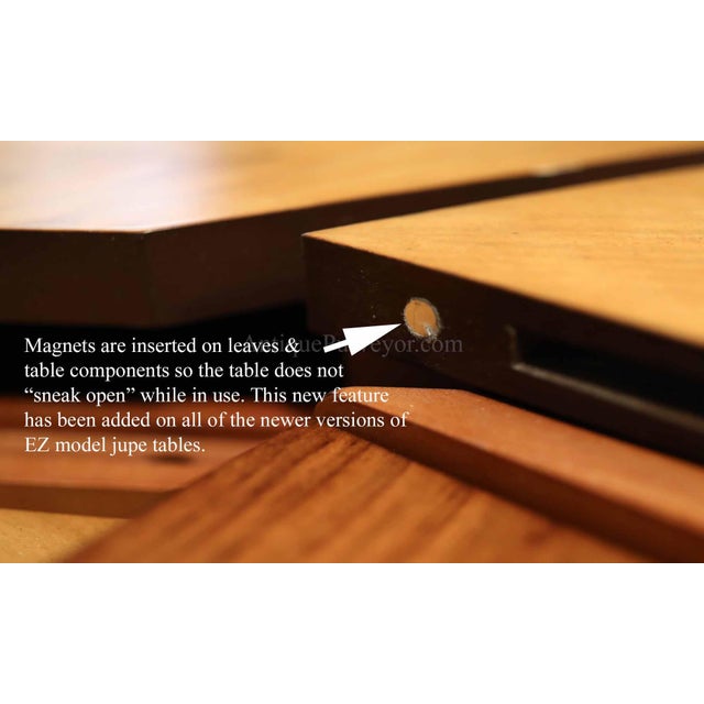 Round Expandable Jupe Dining Table With Self-Storing Leaves, Walnut, Arts & Crafts For Sale - Image 11 of 12