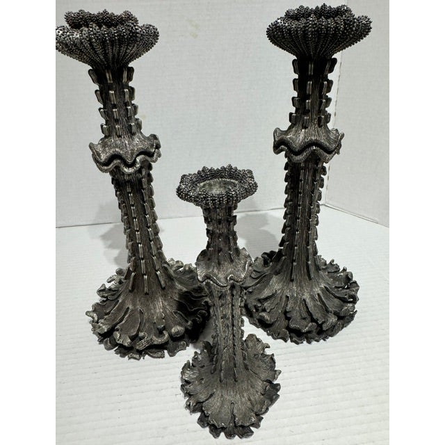 These 3 L' Objet Candle Stick Holders are stunning. They evoke the Mediterranean and even the depths of the Marianna...