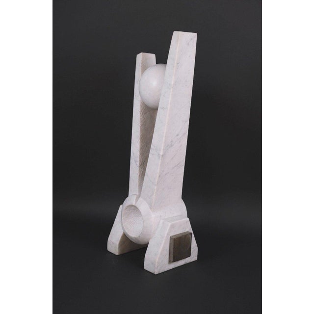 Hugo Verheyen, New Europe Sculpture, 1970s, Carrara Marble and Steel For Sale - Image 9 of 12