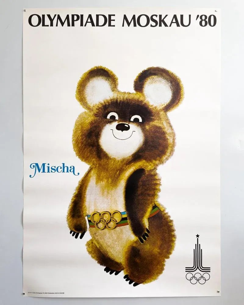 Mischa Moscow Olympics 80 1980 Original Olympic Poster by Victor