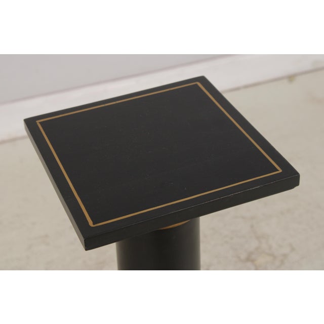 Black Lacquered Italian Chinoiserie Pedestal Stand For Sale In Philadelphia - Image 6 of 15
