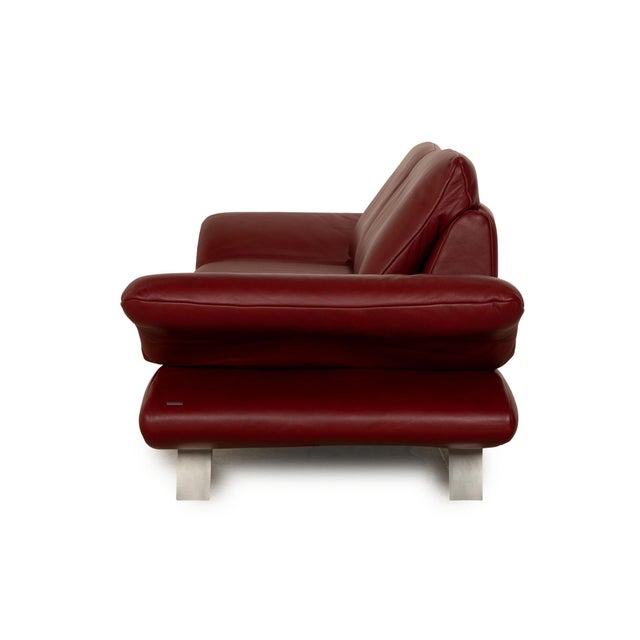 Velluti Leather Three Seater Sofa in Red from Koinor For Sale - Image 10 of 11
