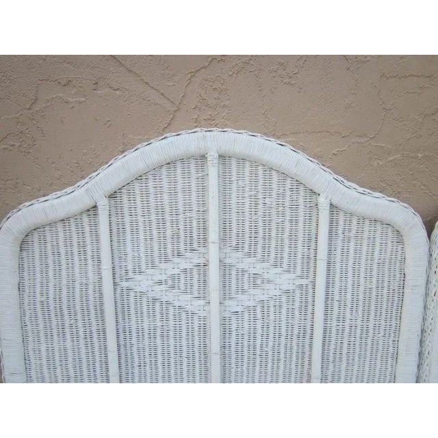 Wood White Wicker Coral Bay Style Twin Headboard - Set of 2 For Sale - Image 7 of 13