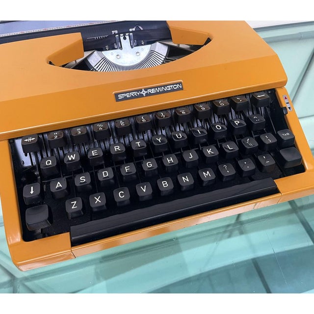 Dutch 10/50 Yellow Typewriter with Case from Sperry Remington, 1970s For Sale - Image 6 of 15