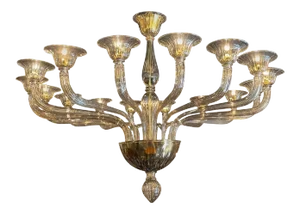 Large Scale Murano Glass 16 Light Modern Chandelier