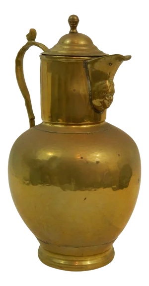 English Brass Wine Jug or Pitcher, 19th Century