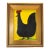 Folk Art Chicken Hen Painting by Ruth Arenz Iincluding the Aniqued Gold Wood Frame For Sale