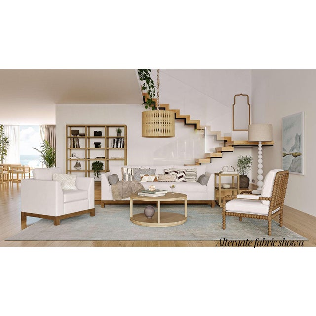 Mid-Century Modern Sofa – French Yellow Performance Fabric For Sale - Image 4 of 11