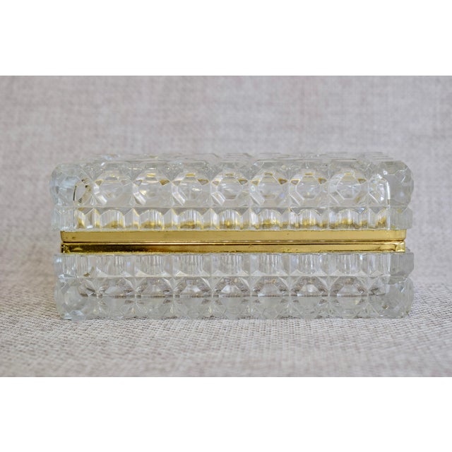 Crystal and Gold Frame Jewelry Box, 1950s For Sale - Image 11 of 12
