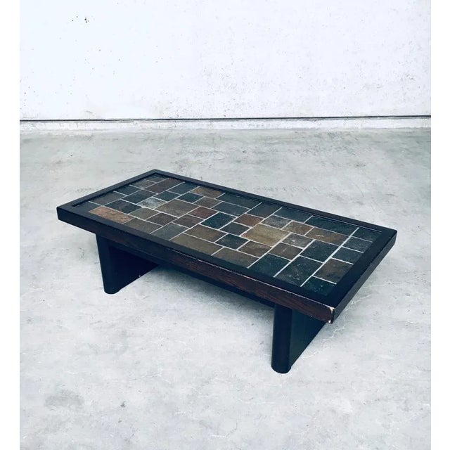 Brutalist Style Slate Tile Inlay Coffee Table, Belgium, 1970s For Sale - Image 11 of 16
