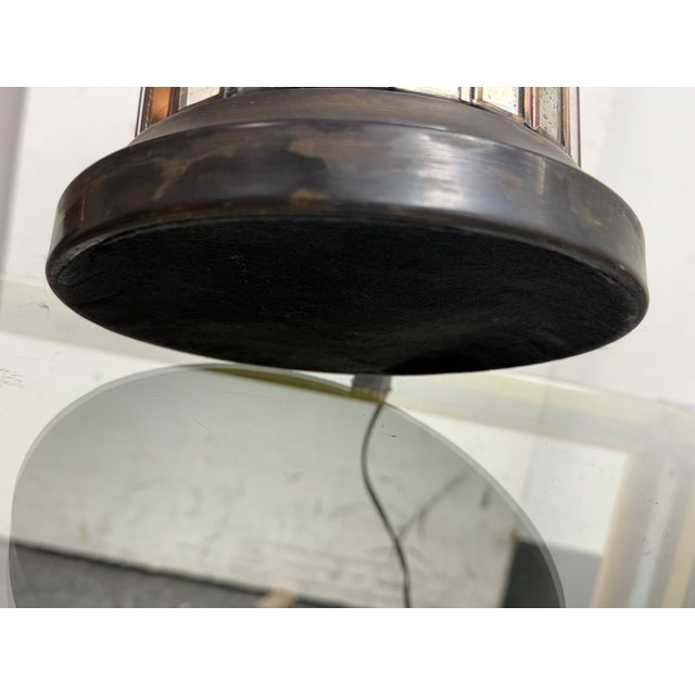 Ken Fulk Art Deco Inspired Antiqued Mirrored + Bronze-Tone Metal Table Lamps, Pair For Sale - Image 12 of 12