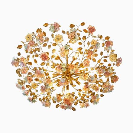 Pink Murano Glass Floral Chandelier, 1980s For Sale - Image 14 of 14