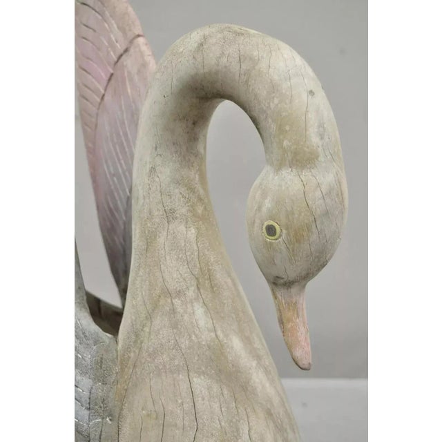 Mid 20th Century Carved Wood Regency Swan Statue Figure Chairish