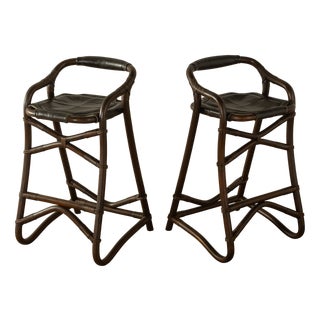 Bamboo Bar Stools from Horsnæs Design, 1970s, Set of 2 For Sale