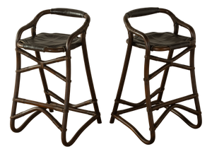 Bamboo Bar Stools from Horsnæs Design, 1970s, Set of 2