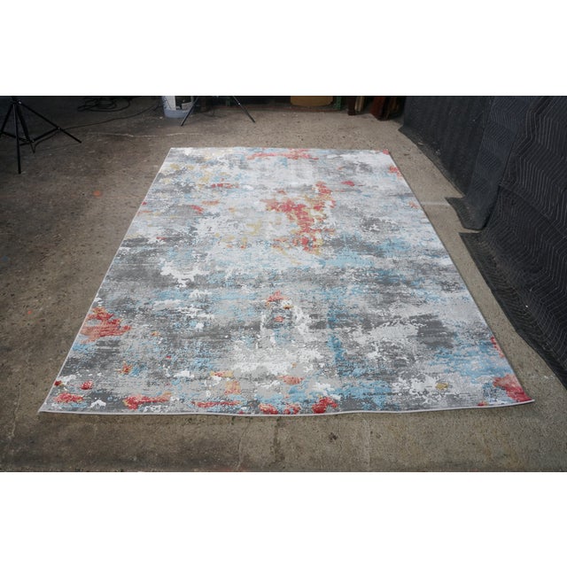 Burnt Orange Power Loomed Abstract Modern Millenia MLL-20 Area Rug 5'3" X 7'7" For Sale - Image 8 of 12