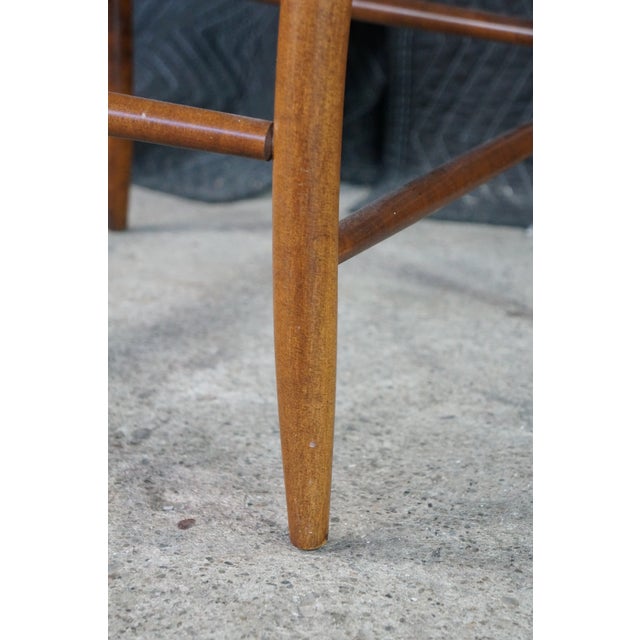 Antique Shaker Style Maple Ladderback Elder's High Back Arm Chair Woven Seat For Sale - Image 14 of 18
