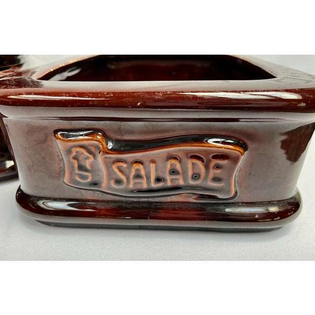 French French Ceramic Salad Serving Set of 4 For Sale - Image 3 of 11