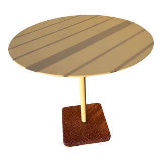 Round Terrazzo Outdoor Side Table Attributed to Hay Design – 28” – Sky Grey/ Red - 2 Available For Sale