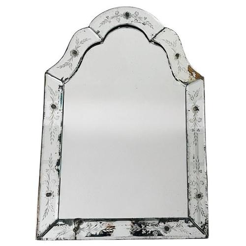 Antique Venetian Table Mirror in Etched Glass, 1900s For Sale - Image 12 of 12