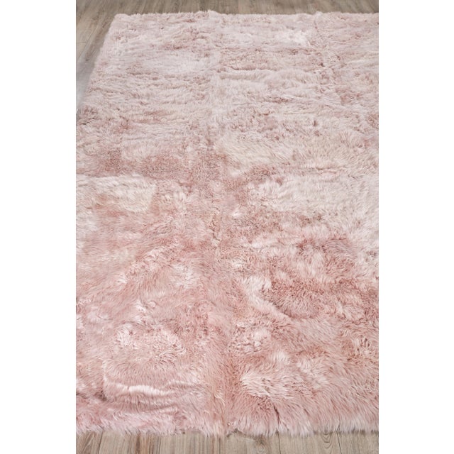 Transitional Exquisite Rugs Sheepskin Pink Rug-8'X11' For Sale - Image 3 of 8