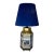 Vintage Chinoiserie Reverse Painted Hexagonal Tang Horse Table Lamp With Bespoke Navy Blue Shade For Sale
