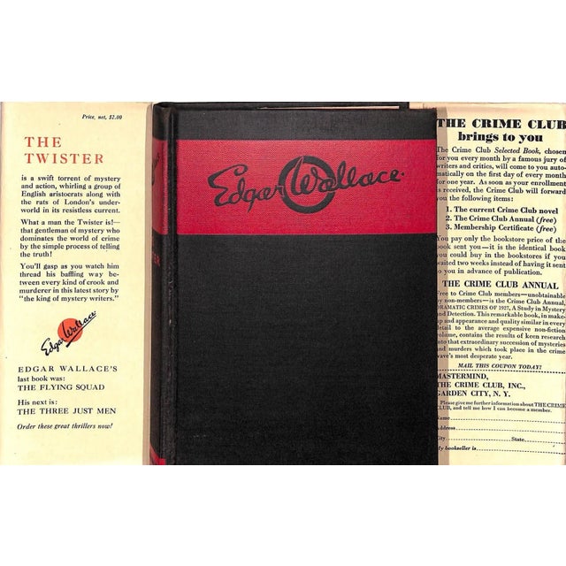 WALLACE, Edgar [277] pp. Doubleday, Doran & Company, Inc. 1929 First Edition 7 3/4" x 5 1/2" A murder mystery full of high...