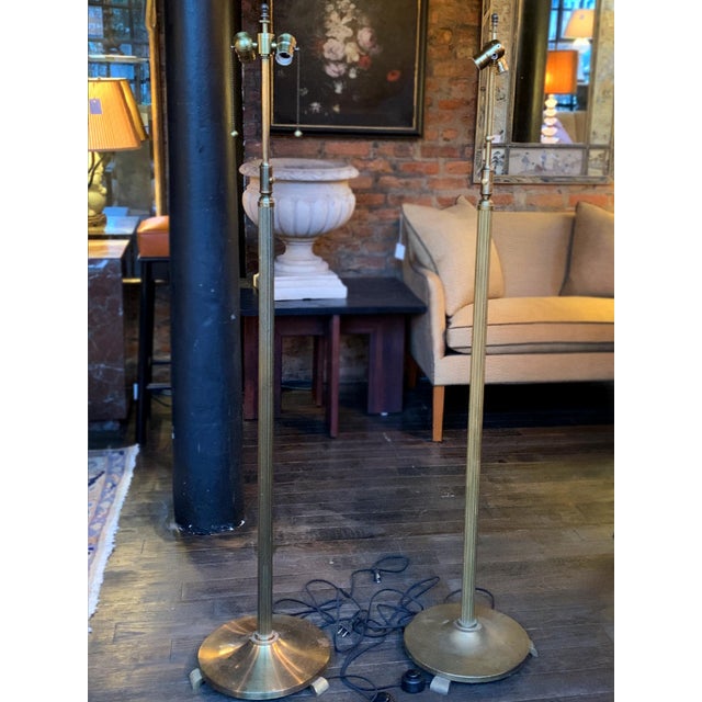 1940s Danish Art Deco Brass Floor Lamps - A Set of 2 For Sale In New York - Image 6 of 18