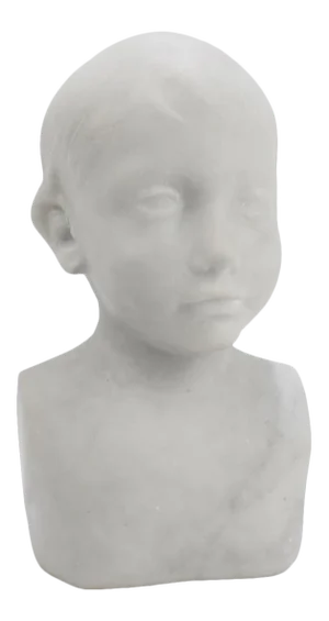 Carved Renaissance Style Cararra Marble Bust of a Child After Desiderio