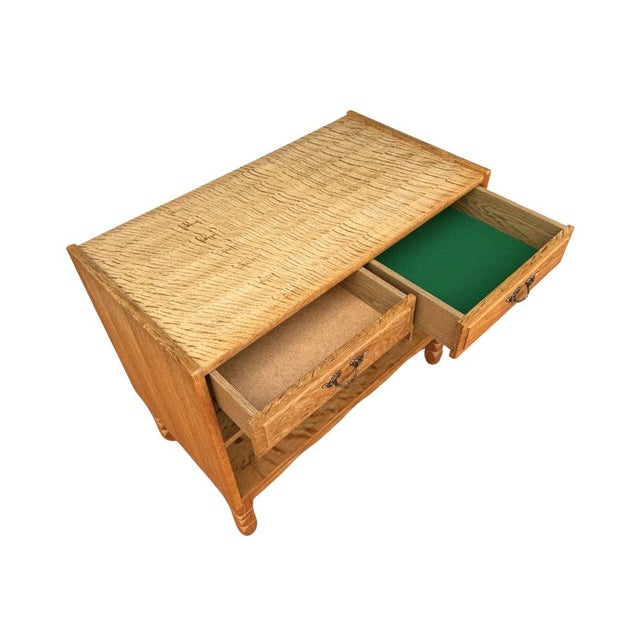 Tan Mid 20th Century Danish Brutalist Record Cabinet by Henning Kjærnulf, Attributed, A Pair For Sale - Image 8 of 8