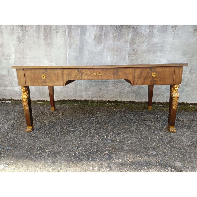 Metal Empire Desk in Bronze and Leather, 1950s For Sale - Image 7 of 18