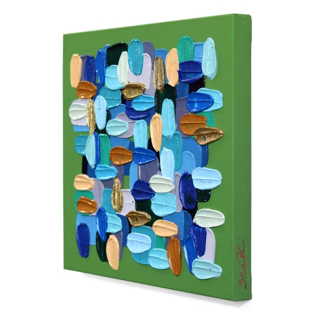 Textile All Is Well - Original Textured Abstract Acrylic and Glitter Painting on Canvas by Shiri Phillips For Sale - Image 7 of 9