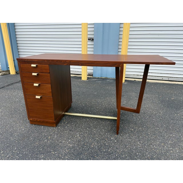 1960s Mid Century Modern Walnut Edward Wormley “Precedent” Writing Desk for Drexel For Sale - Image 10 of 11