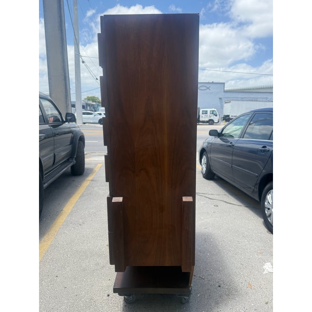 1970s Mid Century Modern Canadian Architectural Bachelor Chest Manner of Paul Evans For Sale - Image 14 of 15