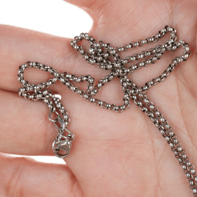 Retired James Avery Beaded cross pendant with necklace in sterling For Sale In Austin - Image 6 of 9