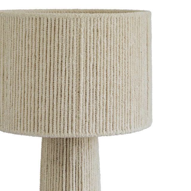 Tapered Natural Chenille Fiber Floor Lamp For Sale - Image 4 of 7
