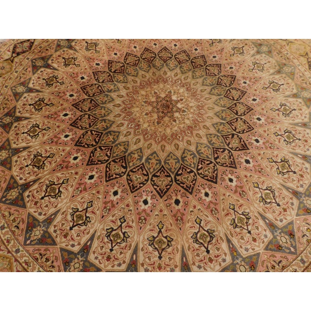 Rare Vintage Round Northwest Persian Tabriz Rug With Silk Highlights. 6'6"x 6'6" For Sale In Los Angeles - Image 6 of 15