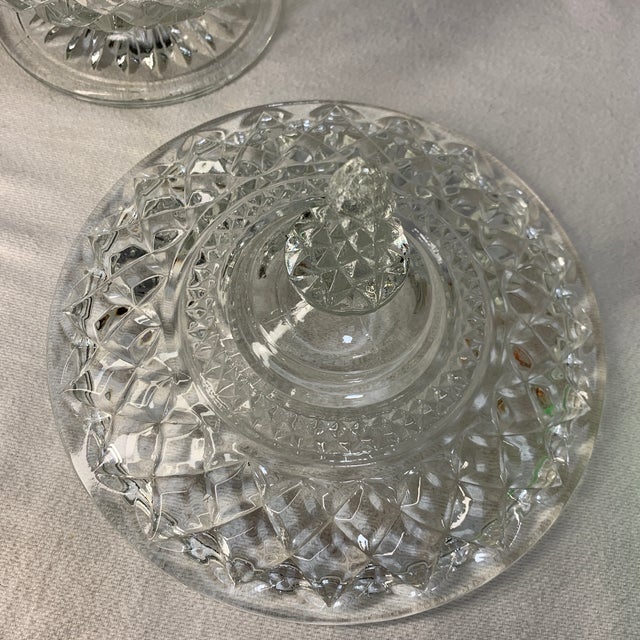 Vintage Anchor Hocking Clear Glass Candy Dish With Lid For Sale In Chicago - Image 6 of 6