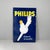 Italian mid-century modern advertising sign Philips in metal, 1950s Rectangular wall-mounted advertising sign made of...
