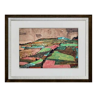 Egon Schiele "Hill Near Krumau" #‘Ed Lt. Edition Dated Lithograph W/Frame For Sale