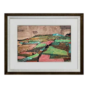 Egon Schiele "Hill Near Krumau" #‘Ed Lt. Edition Dated Lithograph W/Frame