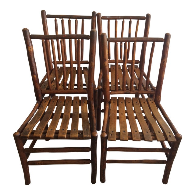 Vintage Old Hickory Rustic Dining Chairs Set of 4 Chairish
