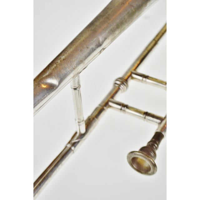 Vintage 1921 Conn 4h Silver Slide Trombone with Original Case