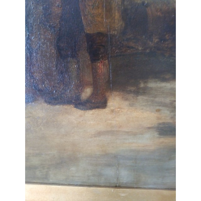 1860s British School Oil on Board Painting "What's Elsie Worth?" For Sale - Image 6 of 6